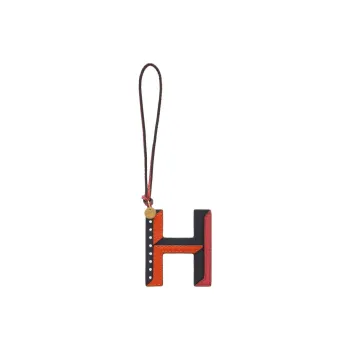 Mulberry Calfskin Charm Bag Accessory Women's Black Red With Orange