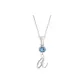 Plain Chain+Charm+Diamond Blue+Letter A