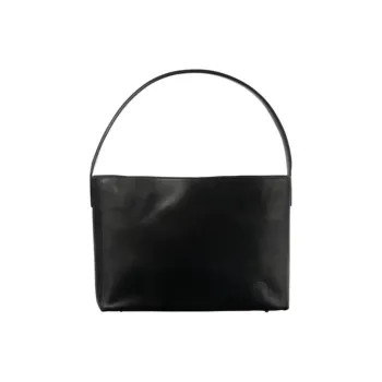 INES DE LA FRESSANGE Calfskin Shoulder Bag Large Size Women's Black