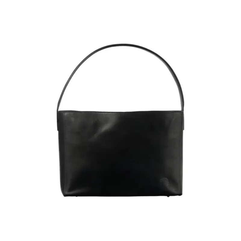 INES DE LA FRESSANGE Calfskin Shoulder Bag Large Size Women's Black-0