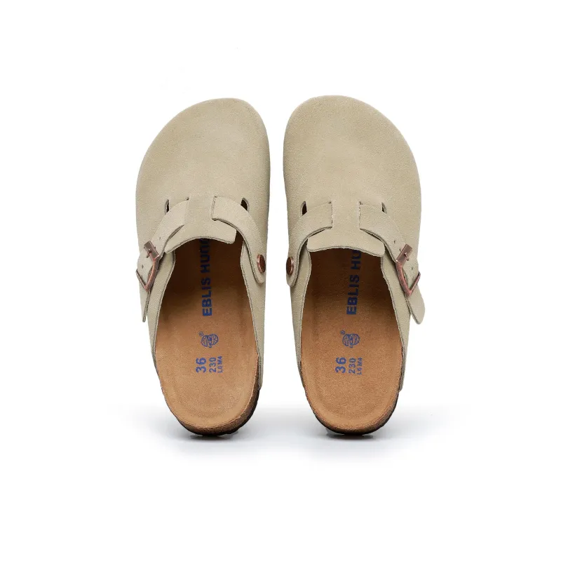 EBLIS HUNGI Cork Sole Slip-Resistant Abrasion-Resistant Wrap-toe Slippers Unisex-2