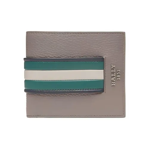 BALLY Cow Leather Coin Purse Wallet Men's Gray