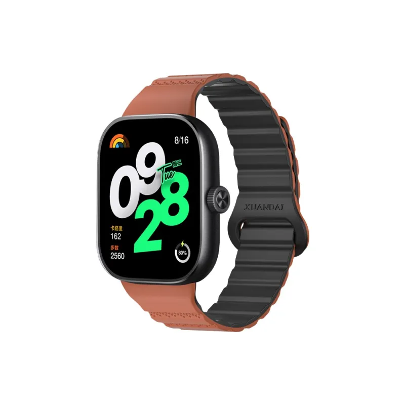 IBOANN Watch Band Red Beige Compatibility Silicone Material-7