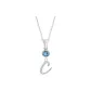 Plain Chain+Pendant+Crystal Diamond Blue+Letter C