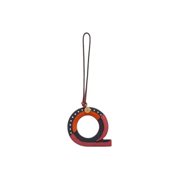 Mulberry Calfskin Charm Bag Accessory Women's Black With Orange And Red