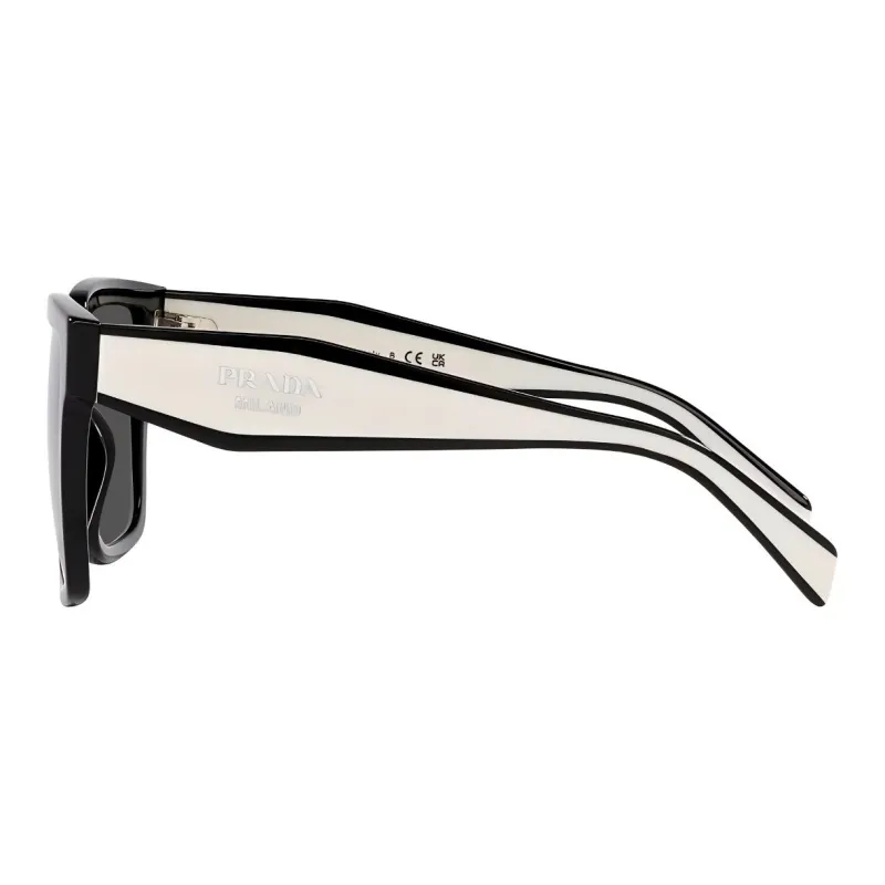 PRADA Acetate Square Sunglasses Unisex Black-2
