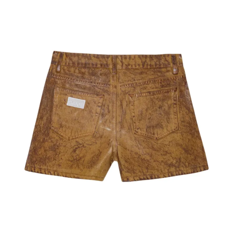GANNI Denim Shorts Women's Brown-1