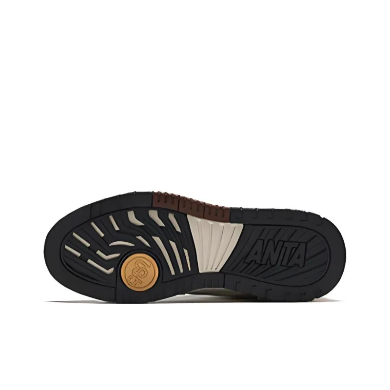 Anta 982 Anti-Slip Wear-Resistant Low-Top Skateboard Shoes Men Black White Brown-3