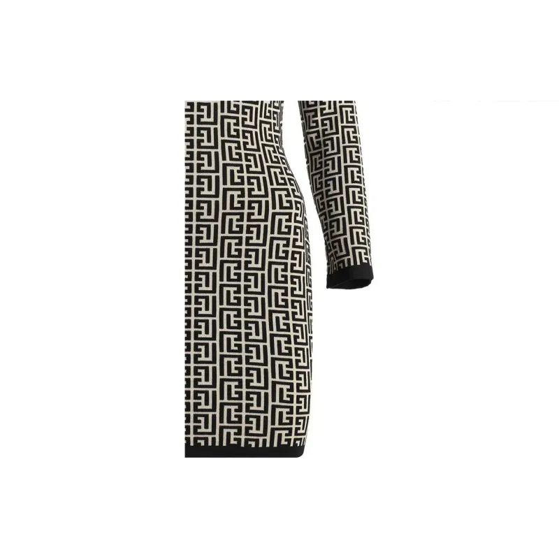 BALMAIN All-Over Monogram Printed Mini Dress-2