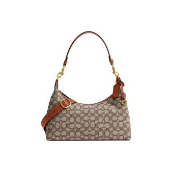 COACH Juliet Fabric Jacquard Handbag Shoulder Bag Crossbody Bag Large Size Women's Cocoa Varnish Amber