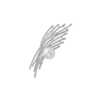 NATURALLYJOJO Faux Pearl Brooches Women's Silver