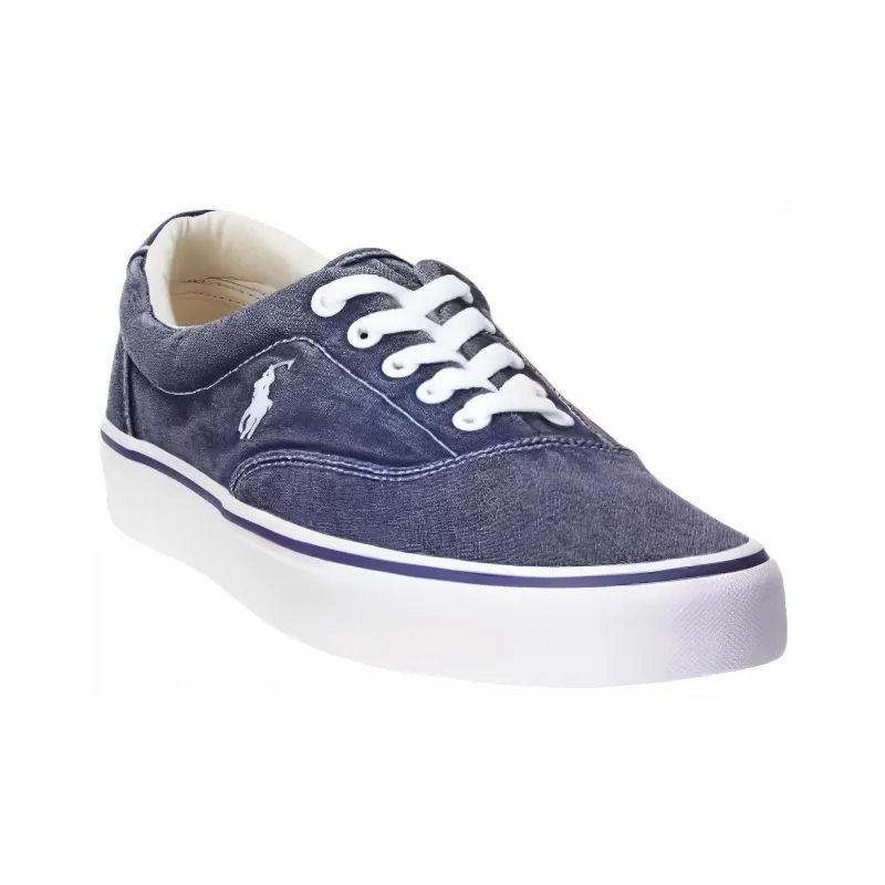 Polo Ralph Lauren Low Top Canvas Shoes Men's Gray Blue-2