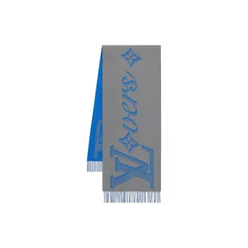 LOUIS VUITTON Sheep Wool Knit Scarves Men's Gray