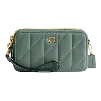 COACH Kira Nappa Leather Shoulder Bag, Crossbody Bag Trumpets Women's Sage