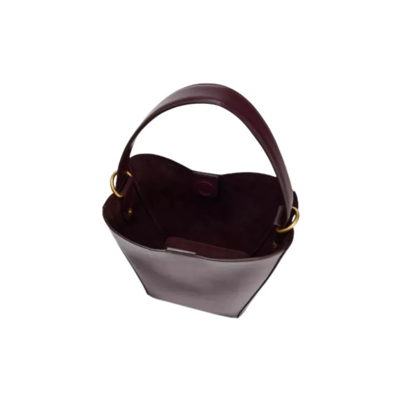 ZARA PU Bucket Bags One Shoulder Handbags Medium Size Women's Bright Red-6