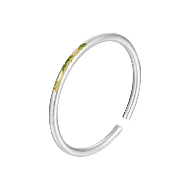Old Fu Gold S999 Fine Silver Bangles Women's-0