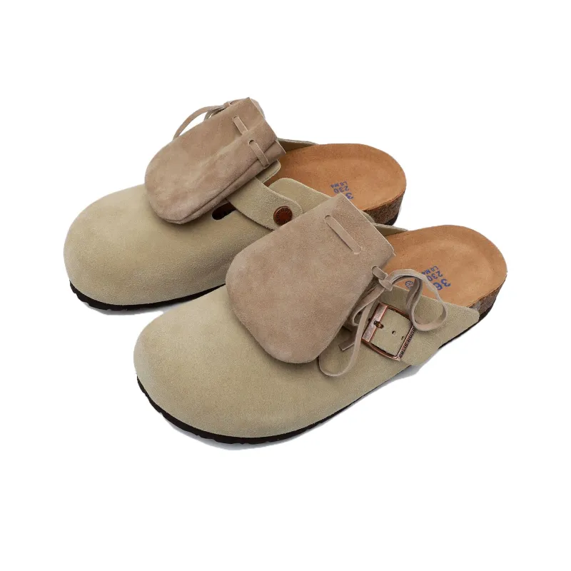 EBLIS HUNGI Cork Sole Slip-Resistant Abrasion-Resistant Wrap-toe Slippers Unisex-13