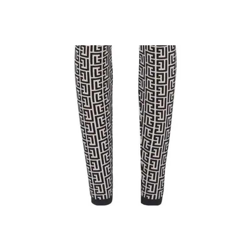 BALMAIN Logo Monogram Knitted Leggings-2