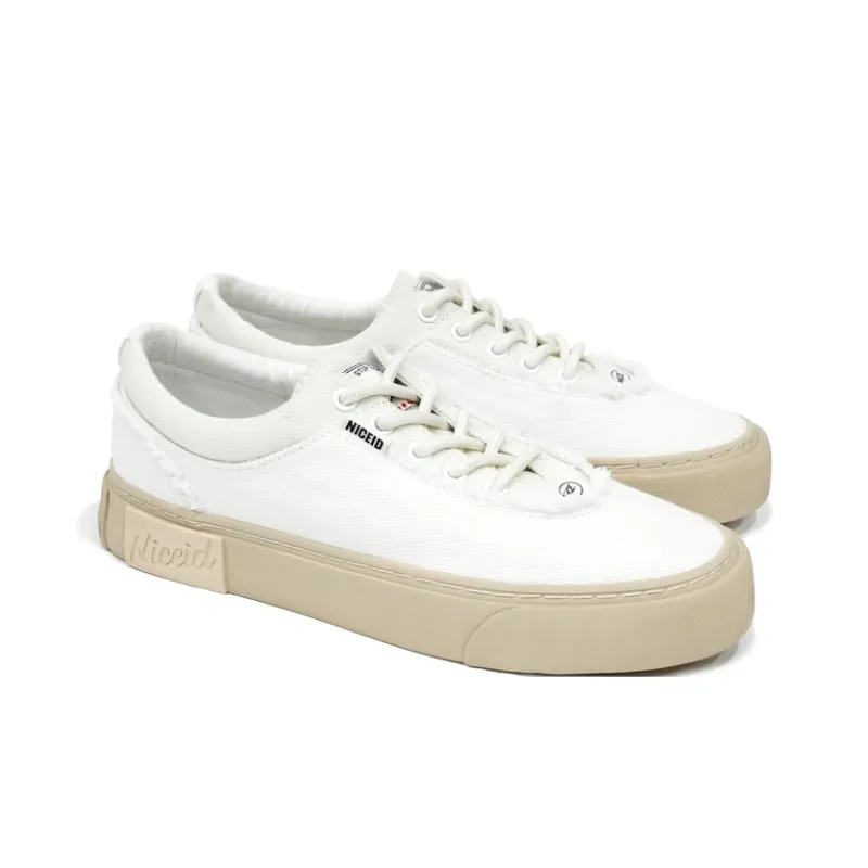 NICEID Lightweight Cushioning Low Top Canvas Shoes Unisex Ecru-2