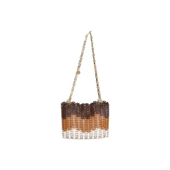 Paco Rabanne Cow Leather Crossbody Bag Shoulder Bag Women's White & Multicolor
