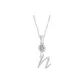Plain Chain+Pendant+Crystal+Letter N