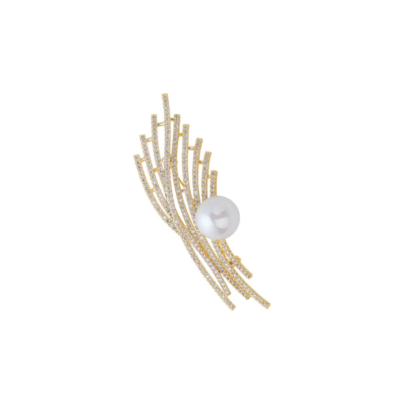 NATURALLYJOJO Faux Pearl Brooches Women's Silver-6