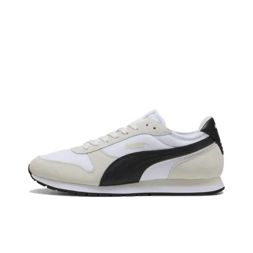 PUMA Anti Slip Wear Resistant Low Top Long Distance Breakthrough running Shoes Men's Beige White Black