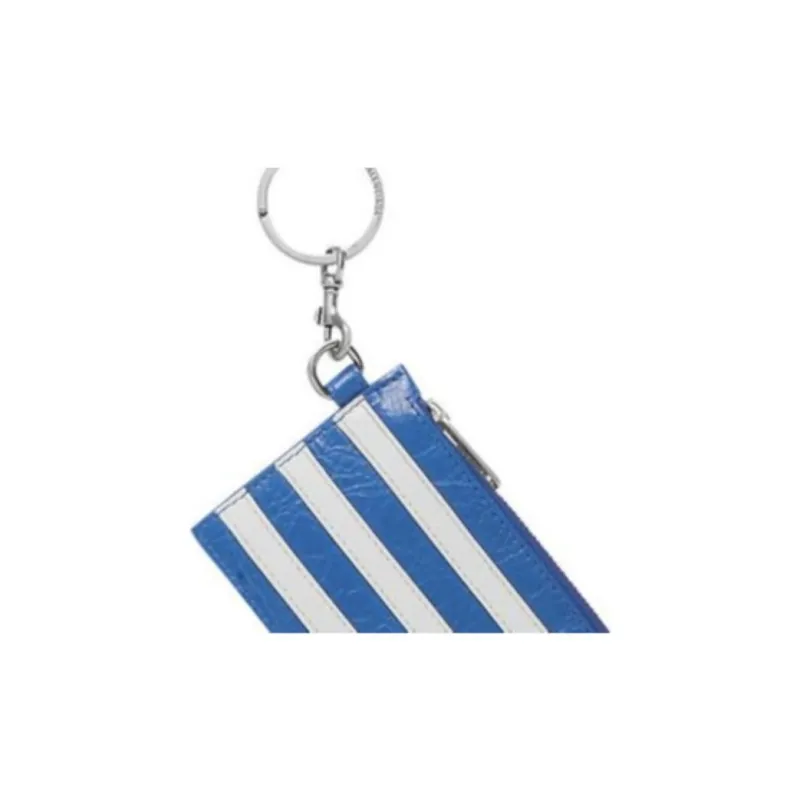Balenciaga Adidas Collaboration Sheepskin Card Clip Card Holder Unisex Blue/White-3