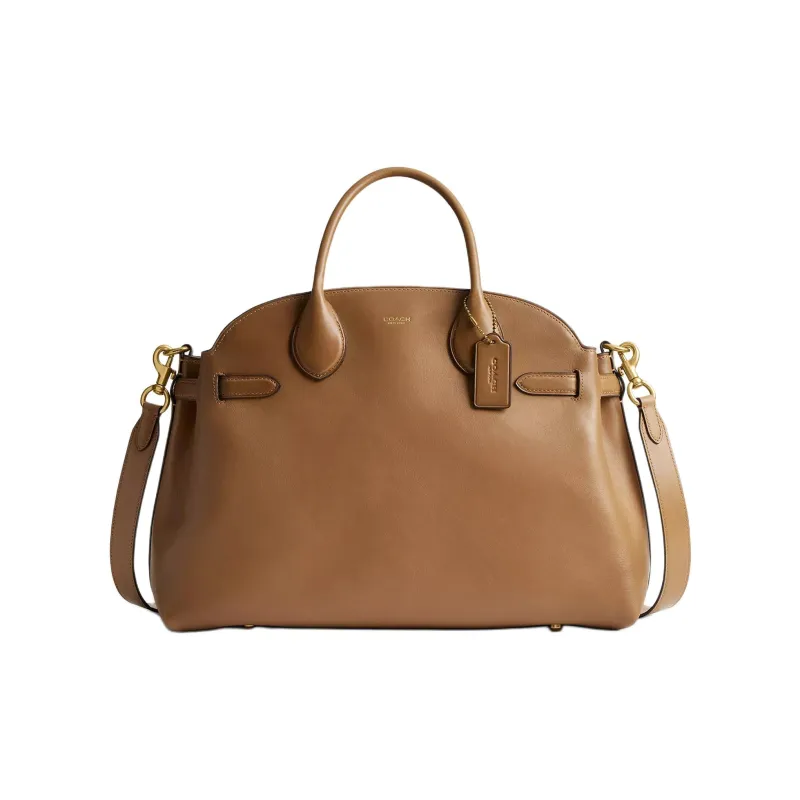 COACH Empire Grain Leather Shoulder Bag, Crossbody Bag, Handbag Large Size Women's Honey Brown-0