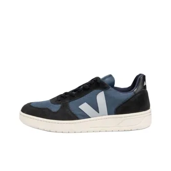 VEJA V-10 Low-Top Skateboard Shoes Unisex Black Blue