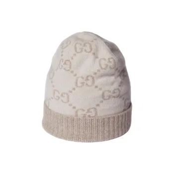 GUCCI Cashmere Beanies Women's Ecru
