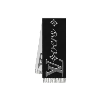 LOUIS VUITTON Sheep Wool Knit Scarves Men's Black