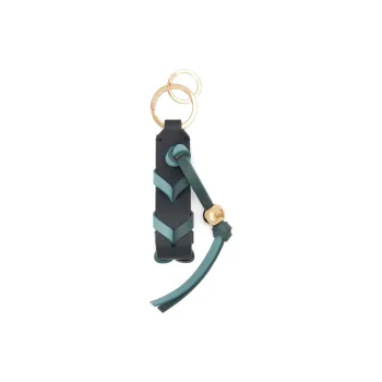 LOEWE Brass Calfskin Keychains Unisex Green/Blue