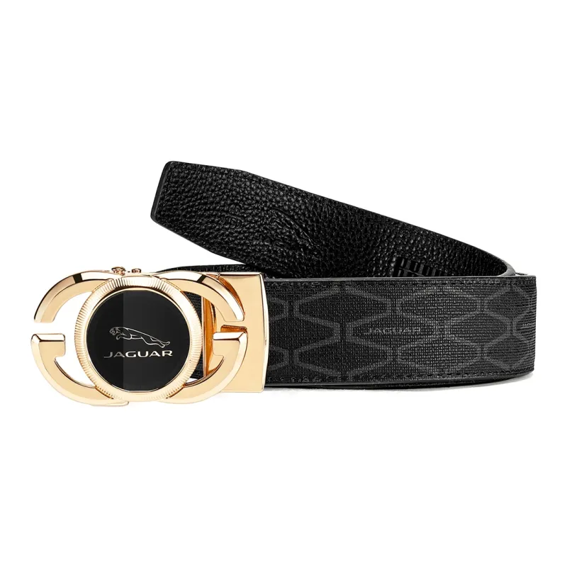 JAGUAR Pvc Leather Belts Men's Gold Width  3.5cm-4