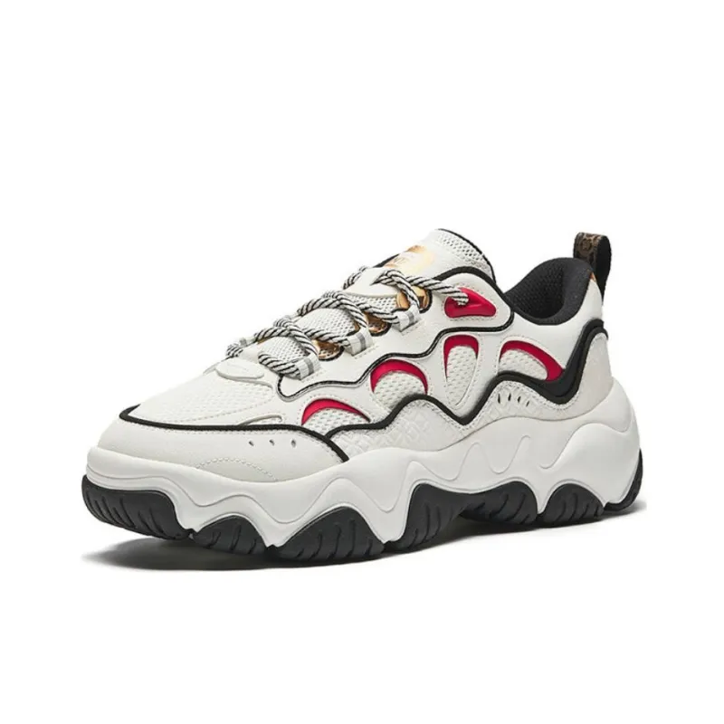 Anta Good Things Happen Non slip Lightweight Low Top Casual Shoes Men's White Black Red-1