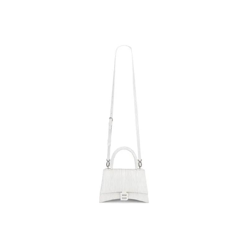 Balenciaga Hourglass Leather Hourglass Bag Shoulder Bag Crossbody Bag Handbag Small Size Women's White-1