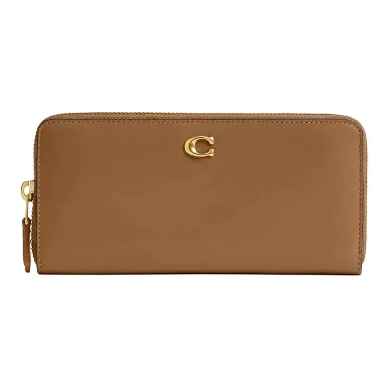 COACH Calfskin Wallet Small Size Women's Honey Brown-0