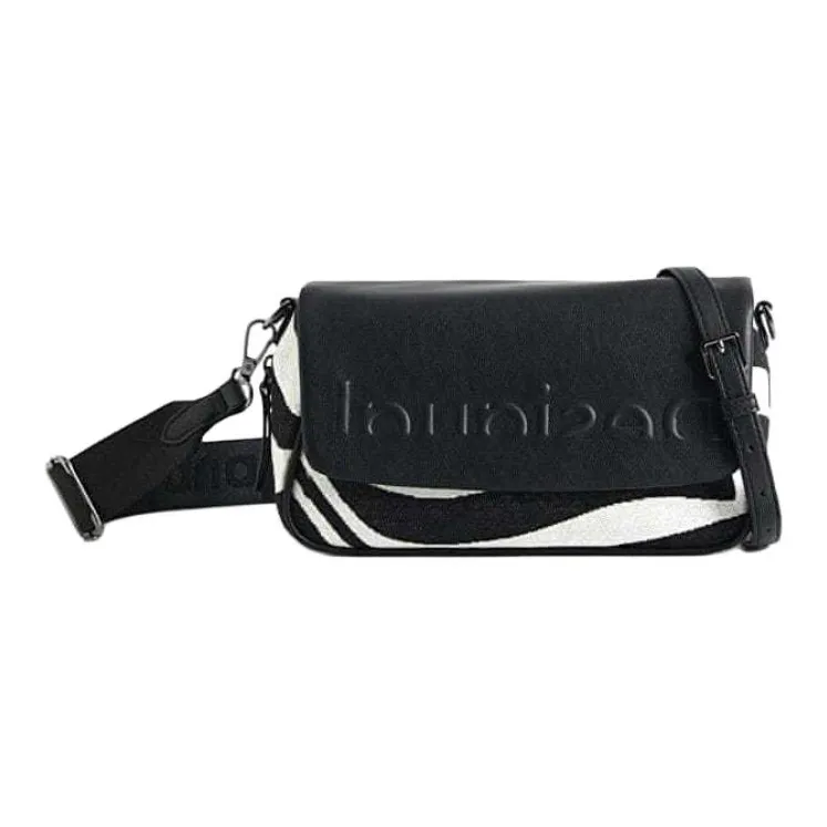 Desigual Polyurethane Shoulder Bag, Crossbody Bag Women's Black & White-0