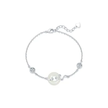 JINLIUFUJIXIANG Hetian Jade Bracelets White Jade/Pale Greenish White Jade Women's