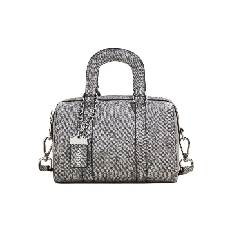 Safiya Synthetic Leather Boston Bag Handbags Medium Size Women's Gray-2