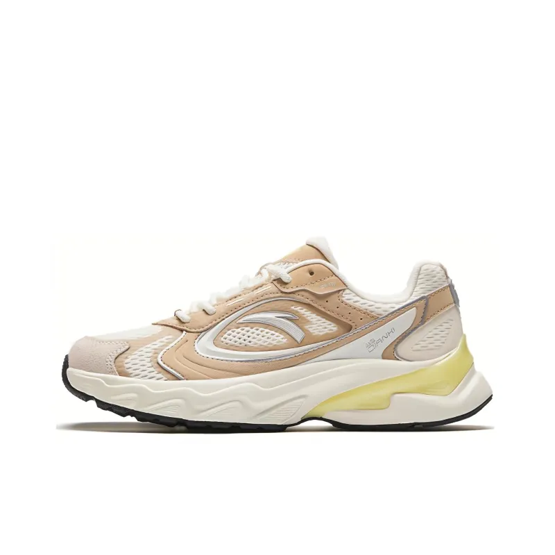 Anta Millennium 7 Cushioning Wear-Resistant Low-Top Casual Shoes Women's White Brown-0
