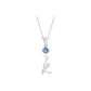 Plain Chain+Pendant+Crystal Diamond Blue+Letter K