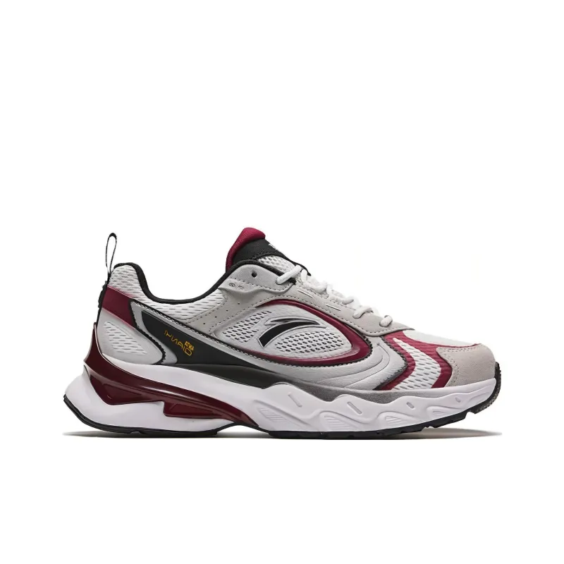 Anta Millennium 7 Cushioning Wear Resistant Low Top Casual Shoes Men's White Black Red-1