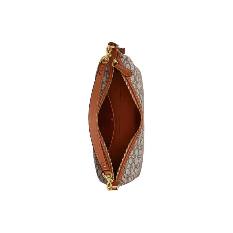 COACH Juliet Fabric Jacquard Handbag, Shoulder Bag Tubas Women's Cocoa Varnish Amber-3