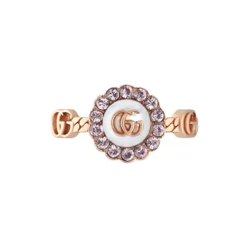 GUCCI Double G-logo Flower Ring