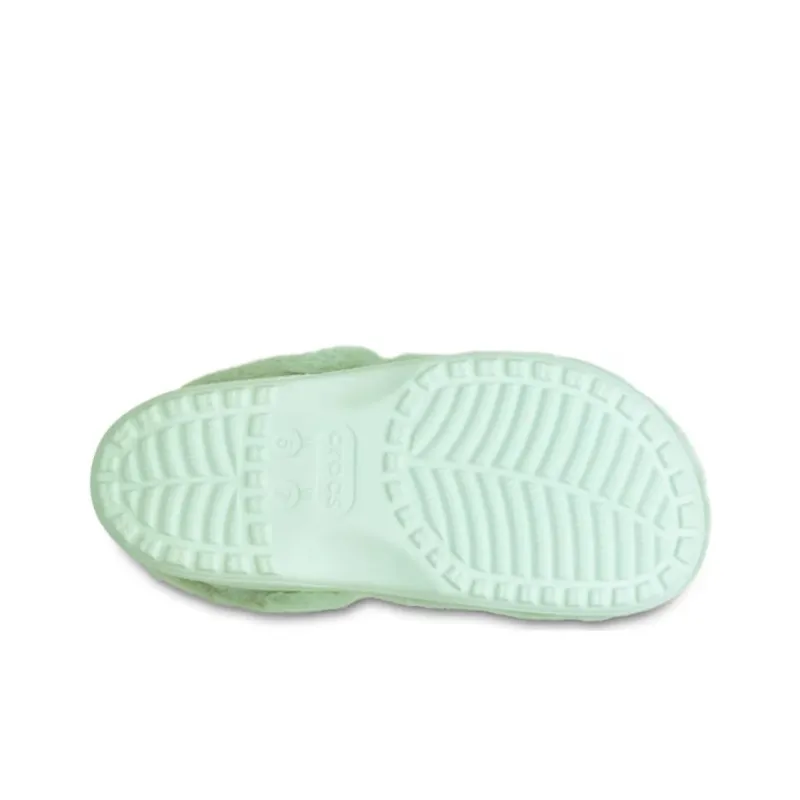 Crocs Fuzzy Abrasion Resistant Slip Resistant Wrap toe Slippers Unisex Green-5