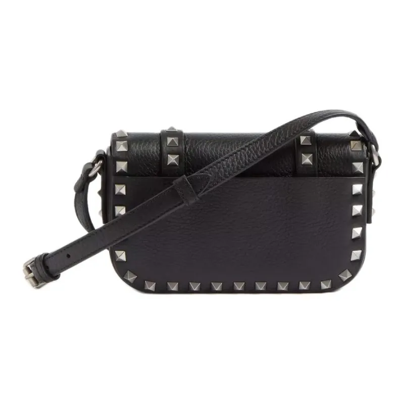 Valentino ROCKSTUD Grained Calfskin Crossbody Bag Shoulder Bag Mini Unisex Black-3