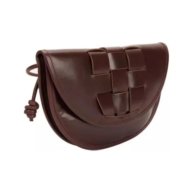 Hereu Cow Leather Crossbody Bag Shoulder Bag Small Size Women's Dark Brown-2