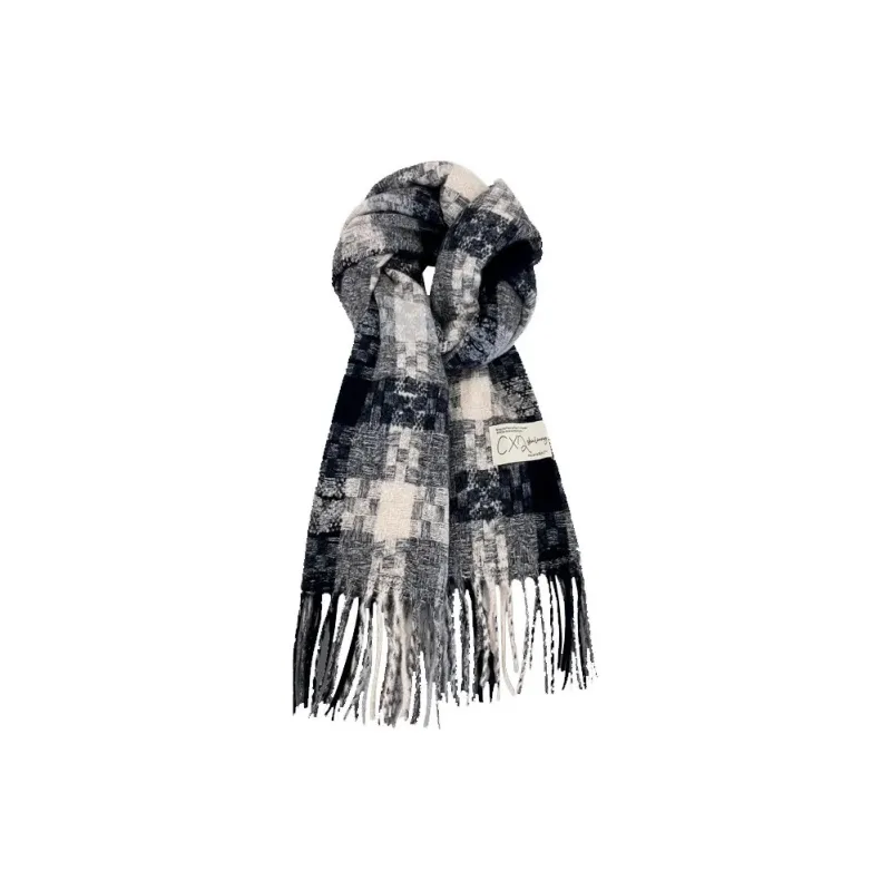PISHUSHU Polyester Knit Scarves Unisex Capri Blue-4