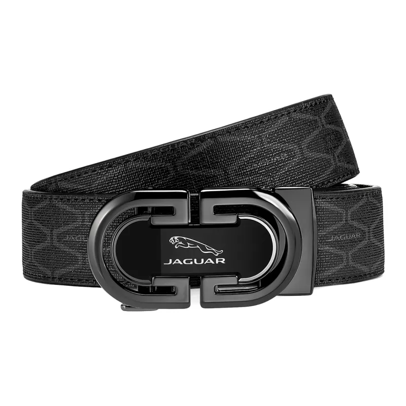 JAGUAR PVC Leather Belts Men's Black Width  3.5cm-0